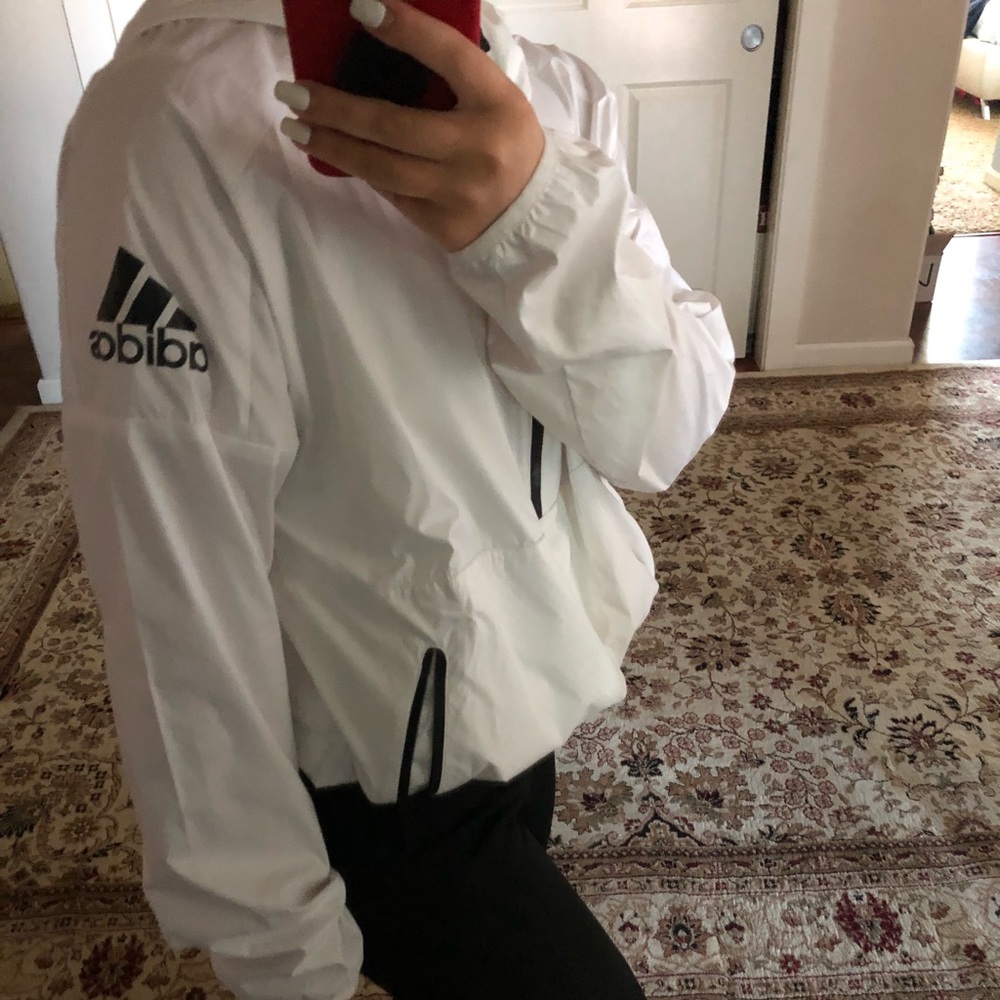 Adidas white windbreaker/jacket.